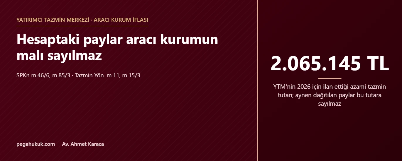 Hesaptaki paylar aracı kurumun malı sayılmaz
