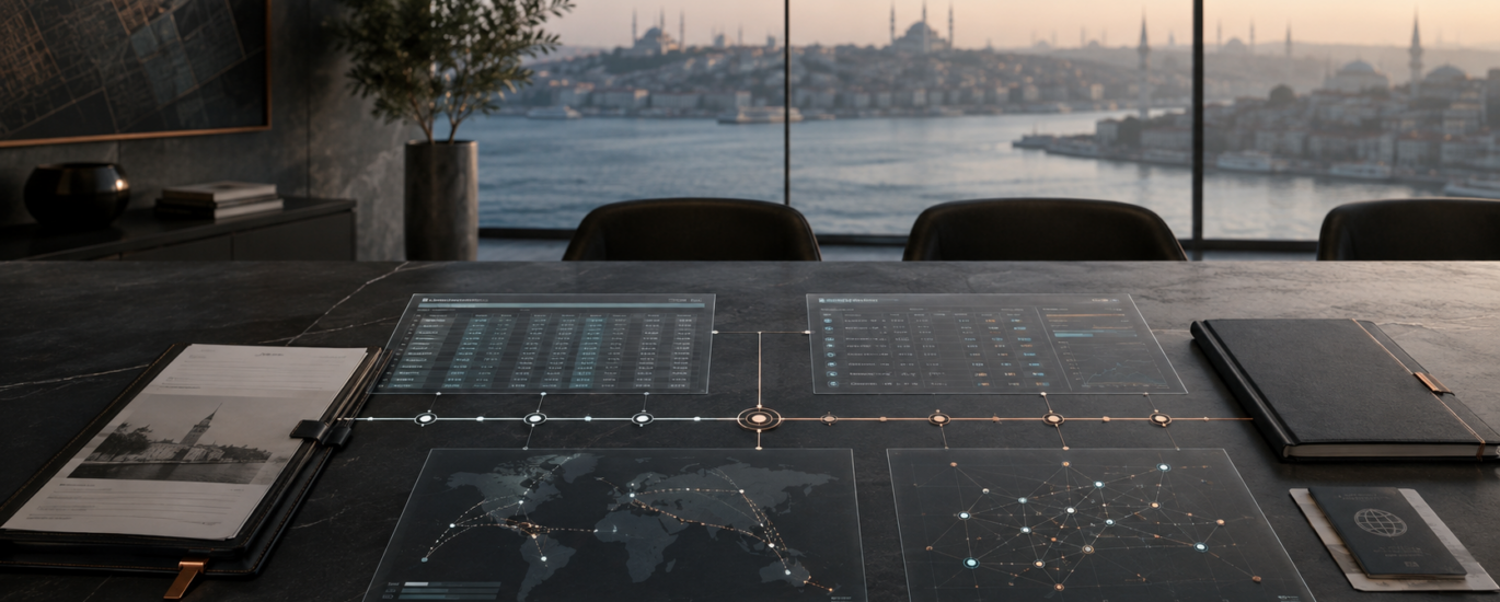 Crypto lawyer in Istanbul reviewing bank, exchange and blockchain evidence for an international digital asset matter