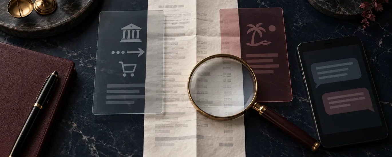 Banka ödeme açıklaması ile mesaj talimatının saydam katmanlarla karşılaştırılması
