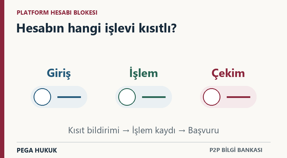 Platform hesabında giriş, işlem ve çekim işlevlerinin ayrı ayrı kısıtlanabilmesi.