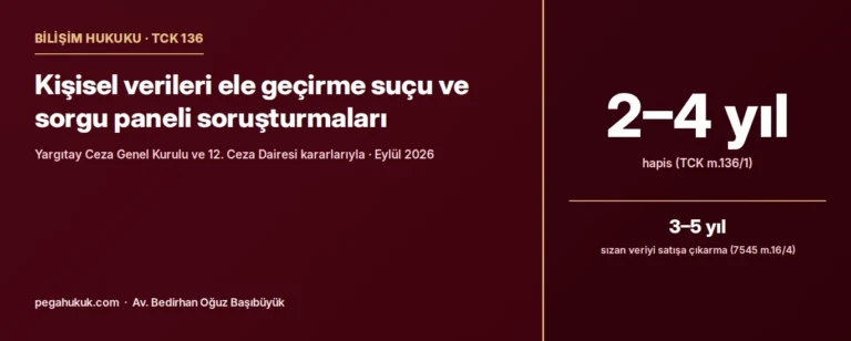 Kişisel Verileri Ele Geçirme Suçu (TCK 136) ve Sorgu Paneli Soruşturmaları