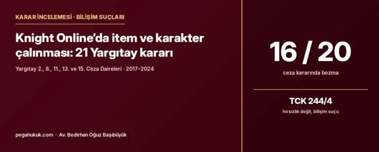 Knight Online Item ve Karakter Çalınması: 21 Yargıtay Kararı