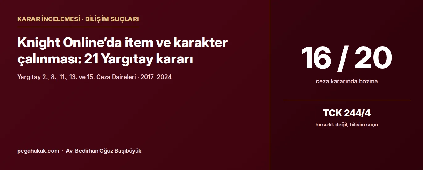 Knight Online item çalınması: 20 ceza kararının 16’sında bozma, suç vasfı TCK 244/4