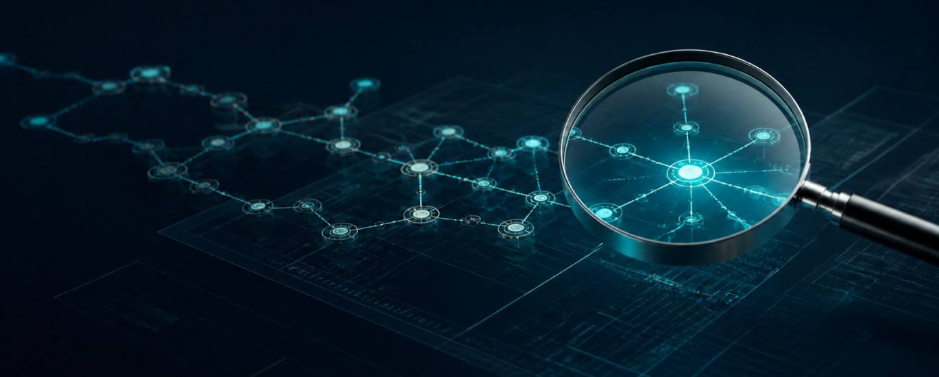 Kripto adli bilişim incelemesinde blockchain işlem ağını gösteren dijital analiz görseli