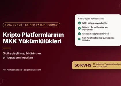 Kripto platformlarının MKK yükümlülükleri kapağı: entegrasyon testleri, müşteri ile sicil numarası eşleşmesi, sicilsiz hesaptan emir yasağı ve 3 iş günü bildirim kontrol listesi