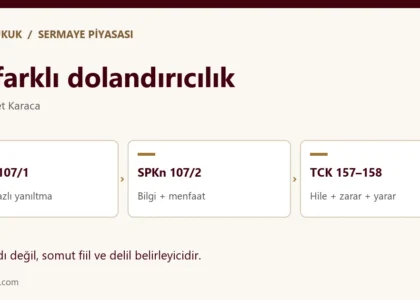 İki farklı dolandırıcılık: İşlem bazlı yanıltma, Bilgi + menfaat, Hile + zarar + yarar.