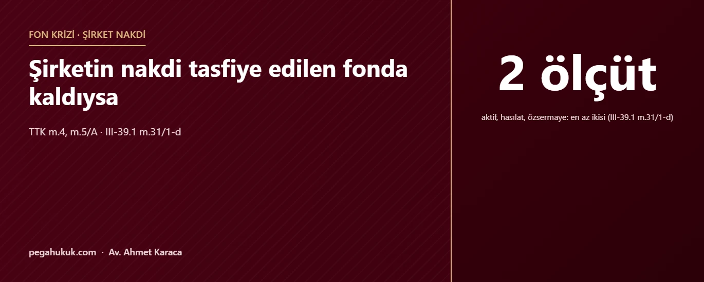Şirketin nakdi tasfiye edilen fonda kaldıysa