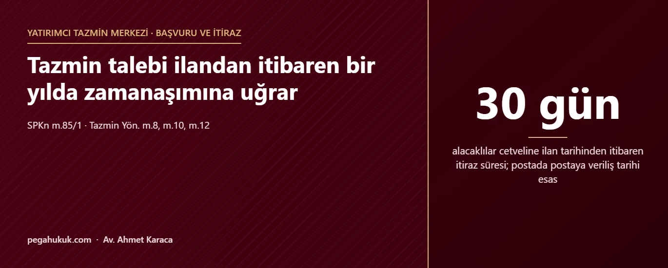 Tazmin talebi ilandan itibaren bir yılda zamanaşımına uğrar