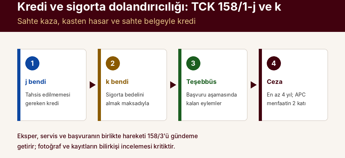 Kredi ve Sigorta Dolandırıcılığı Cezası: TCK 158/1-j ve 158/1-k — kapak görseli