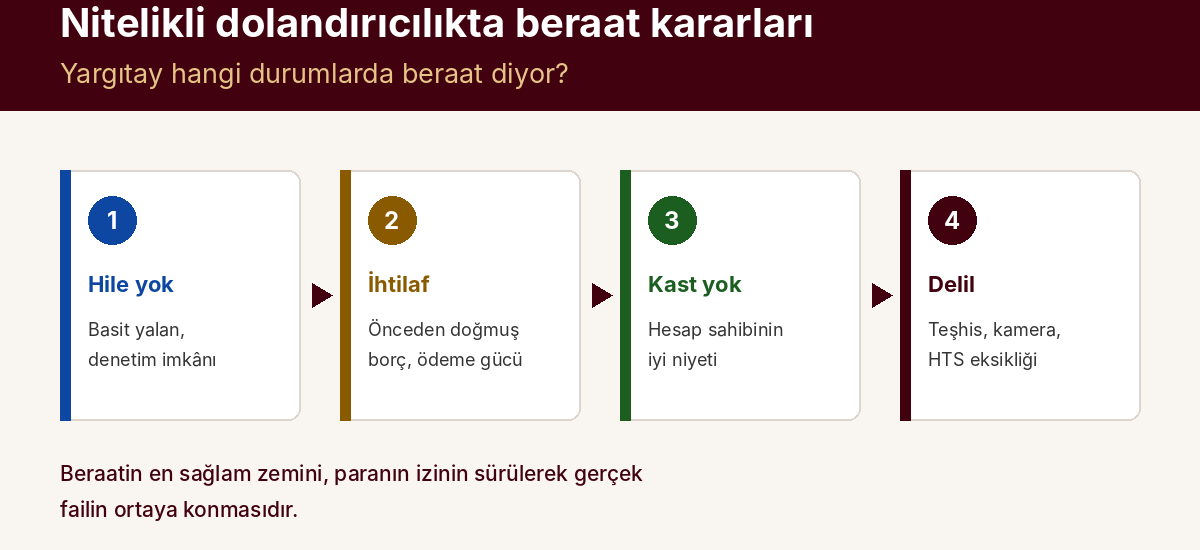 Nitelikli Dolandırıcılıkta Beraat Kararları: Yargıtay Hangi Durumlarda Beraat Diyor? — kapak görseli