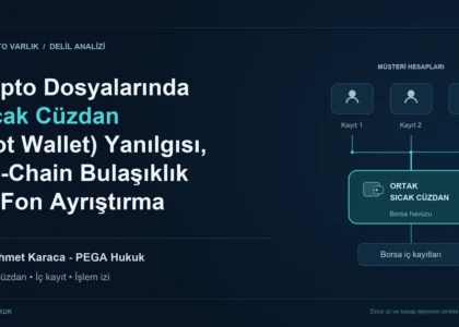 Kripto soruşturmalarında zincir üstü bulaşıklık analizi, borsa sıcak cüzdan bilirkişi hatası ve CMK 128/A fon ayrıştırma şeması